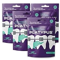 Platypus Orthodontic Flossers for Braces Unique Structure Fits Under Arch Wire, Floss Entire Mouth in Less Than Two Minutes, Increases Flossing Compliance - 30 Count Bag (Pack of 4)
