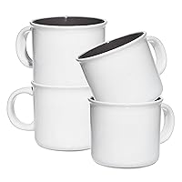 SHEFFIELD HOME Ceramic Mug Set - 4 Large 20 oz Speckled Coffee Mug Set for Tea, Latte, Cappuccino, Milk and Hot Chocolate (White)