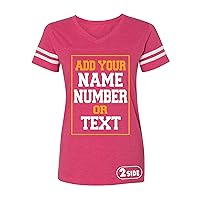 Custom Jersey T-Shirt for Women Personalized Jersey Shirt Add Your Text 2 Sided Women Jersey T-Shirt