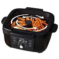 6-in-1 Air Fryer and Indoor Grill with Bake, Roast Reheat & Dehydrate, From the Makers of Instant Pot, with Odor-Reducing Filter, Clear Cooking Window, and Removable Lid for Easy Cleaning