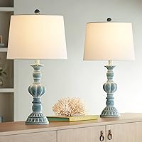 Regency Hill Tanya Coastal Traditional Vintage Style Table Lamps 26.5