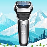 Electric Razor for Men,Mens Electric Razor Cordless Foil Shavers Silver Mens Shaver for Clean Shave IPX6 Wet Dry Shaving Kit for Face Beard Mustache Portable Haircut Machine for Travel