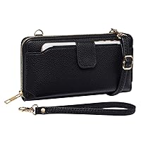 K . A Womens Wristlet Wallet Crossbody Bag Cellphone Purse Handbag RFID Card Slots 2 Strap Wrist
