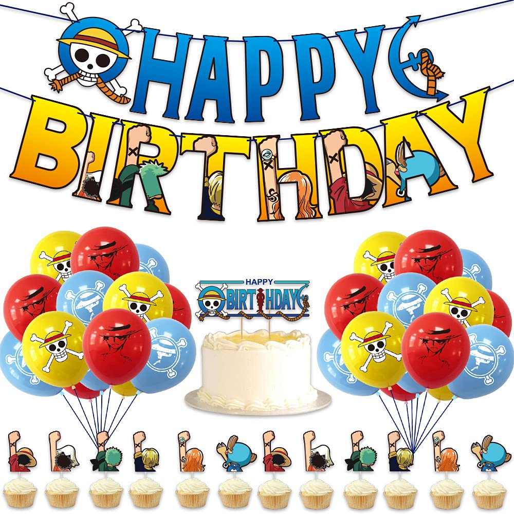 Mua Chilfamy Birthday Decoration Balloon Set, One Piece, Luffy, Pirate  King, Anime, Birthday Decoration, Happy Birthday Garland, Birthday Balloon,  Cake Decoration, Party, Celebration, Kids, Boys, Decoration trên Amazon  Nhật chính hãng 2023 |