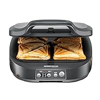 Hamilton Beach Sandwich Maker, Nonstick, Compact and Easy to store, Silver  and Black, 25430 