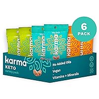 Whole 30 Variety Pack Cashews by Karma Nuts, Whole, Roasted, Vegan, Zero Sugar, Non GMO, Gluten Free, Low Carb, Low Calorie, Everyday Nut Snack, 1.5 Ounce (6 Snack Packs)