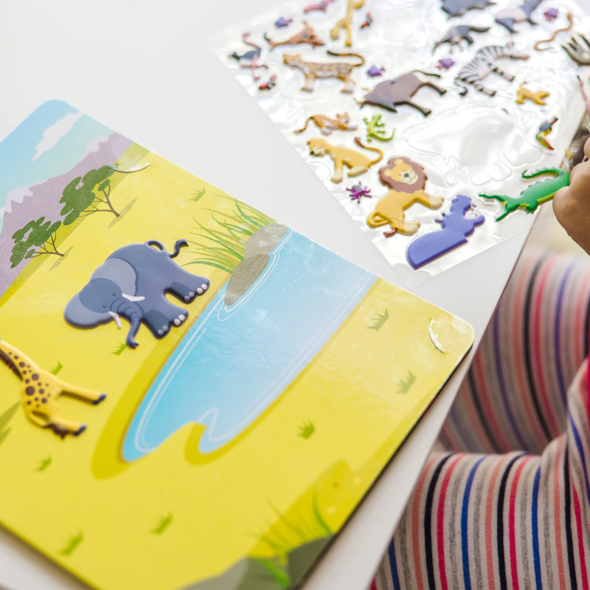 Melissa & Doug Puffy Sticker Play Set: Safari - 42 Reusable Stickers - Travel Activities For Kids, Reusable Sticker Toy, Restickable Sticker Book For Kids Ages 4+