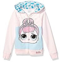 L.O.L. Surprise! Girls' The Glitterati Crystal Queen Big Face Zip-up Hoodie