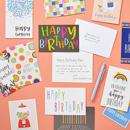 Best Paper Greetings 36 Pack Birthday Cards with Envelopes Bulk, Blank Inside for Office, Friends, and Kids (36 Unique Assorted Designs, 4x6 in)