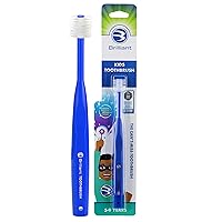 Brilliant Oral Care Kids Toothbrush with Soft Bristles and Round Head, for a Child Approved, Easy to Use All-Around Clean Mouth, Ages 5-9 Years, Royal Blue, 1 Pack