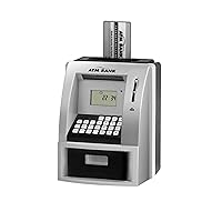 Toy Talking ATM Bank ATM Machine Savings Bank for Kids –Works like a Real one- Deposit, Withdraw, Debit Card, Saving Target, Timer and Clock