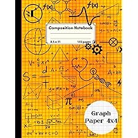 GRAPH PAPER composition notebook: Grid paper 4x4 ,110 pages 8.5