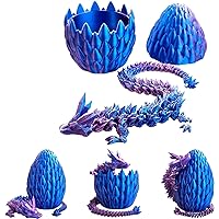 Dragon Egg, 12 inch Dragon Toy, 3D Printed Dragon Fidget Toys, 3D Printed Dragon Egg with Articulated Dragon Inside, Fidget Toys Gifts for Kid Student Boys Girls Easter Egg