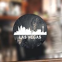America Las Vegas Skyline Vinyl Decal Sticker 50 Pieces Travel Gift Decals Stickers Skyscrapers Durable Round Decal Stickers Laptop Luggage Skateboard Computer Stickers 2inch