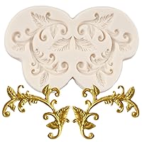 Baroque Fondant Mold European Relief Scroll Silicone Molds Vine Grass Cake Border Decoration Mold For Cake Decoration Cupcake Topper Chocolate Candy Polymer Clay Gum Paste