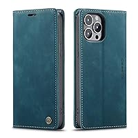 iPhone 14 Wallet Case iPhone 15 Leather Case,Retro Style Phone Case Flip Type with Credit Card Slot Magnetic Closure Protective Cover for Apple iPhone 15 6.7inch.（Blue）