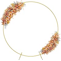 Fomcet 7.2FT Gold Round Backdrop Stand Metal Circle Wedding Balloon Arch Kit Frame for Wedding Ceremony Anniversary Birthday Party Graduation Photo Background Decoration Rust Resistant Stable Stands