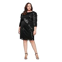 S.L. Fashions Women's Long Sleeve Sheath Night Out Dress Lace and Embellishment