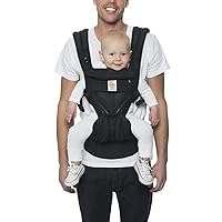 Omni 360 All-Position Baby Carrier for Newborn to Toddler with Lumbar Support & Cool Air Mesh (7-45 Lb), Onyx Black 6.18x9.13x10.43 Inch (Pack of 1)
