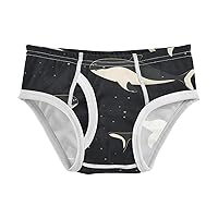ALAZA Baby Boys' Briefs Toddler Boys Underwear 100% Cotton Soft Whale Black 2T