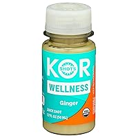 KOR Shots Ginger Shot - 1.7 Fl Oz - Wellness Shot - Freshly Pressed Ginger and Cayenne Natural Energy Boost Shot - USDA Certified Organic