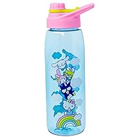 Sanrio Hello Kitty and Friends on a Rainbow Featuring Badtz-Maru, My Melody, Keroppi, and Cinnamoroll Water Bottle with Screw Lid, 28 Ounces