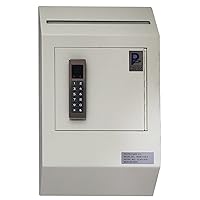Protex Safe Drop Box Security Lock Box (WDB-110E),Heavy Duty,Piano Hinge, Secure suggestions, ballots, Mail, Money, Rent Checks and More, Digital Electronic Lock, Off White