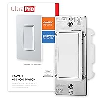 Add-On Switch QuickFit and SimpleWire, in-Wall White Rocker Paddle Only, Z-Wave ZigBee Wireless Smart Lighting Controls, NOT A STANDALONE Switch, 59349