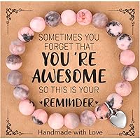 Mothers Day Gifts for Mom Inspirational Birthday Gifts for Women Mother's Day from Daughter Son Valentines Day Gifts for Her Adults Natural Stone Bracelets Gifts for Teenage Girls Teen Girl Gifts