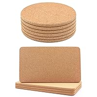 6 Pcs High Density Thick Cork Trivets for Hot Dishes & 4 Pcs Rectangle High Density Thick Cork Trivets for Hot Dishes