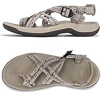 Viakix Womens Walking Sandals: Cute Stylish Comfy Athletic Sport Outdoor Hiking Sandal for Trekking Water Outdoor Beach With Arch Support for Womens Ladies