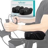 Vive Upright Walker Forearm Pads For Seniors (2 Pcs) - Foam Lightweight Armrest Cover - Stand up, Tall Upwalker Accessories - Soft, Comfortable Rest For Arms, Machine Washable - Nonslip Bottom (Black)