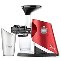 Sana 727 Supreme Cold Press Masticating Juicer | Large Batch | Non-Stop Juicing | 4 Speed Brushless DC Motor | 45-120 RPM’s | Easy clean 132 Page Recipe Book | 15 Year Warranty | Red