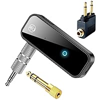 Bluetooth Transmitter Receiver Wireless Adapter with 6.35mm to 3.5mm Aux Adapter Airplane Headphone Adapter