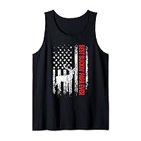 Mens Best Buckin' Papa Ever American Flag Father's Day Tank Top