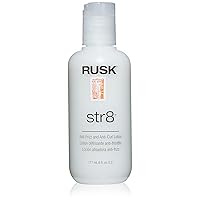 RUSK Designer Collection Str8 Anti-Frizz and Anti-Curl Lotion, 6 Oz, Light, Greaseless Styling Lotion, Temporarily Removes Curl and Eliminates Excess Frizz, White