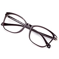 VisionGlobal Blue Light Blocking Glasses for Women/Men, Anti Eyestrain, Computer Reading, TV Glasses, Stylish Square Frame, Anti Glare