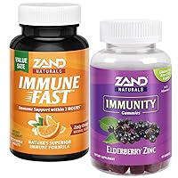 ZAND Immune Health Power Bundle | Immune Fast Zesty Orange Chews 36ct & Elderberry Zinc Immunity Gummies w/VIT. C, 60ct