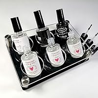 Gel Nail Polish Bottle Organizer Holder | Dip Powder Nail Liquid Set Holder | Acrylic Display Racks for Salon Professionals and Home Nail Manicure (φ4.0cm x 6 holes)