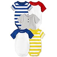 The Children's Place unisex-baby Short Sleeve 100% Cotton Bodysuits