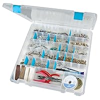 ArtBin 6865AT Super Satchel Slim 8 Compartment Crafting & Jewelry Organizer with Anti-Tarnish Technology, [1] Plastic Storage Case, Clear