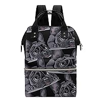 Funny French Bulldog Portrait Casual Travel Laptop Backpack Fashion Waterproof Bag Hiking Backpacks Black-Style