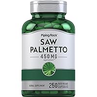 Piping Rock Saw Palmetto 450mg | 250 Capsules | Extract Supplement | Non-GMO, Gluten Free