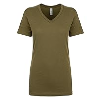 Next Level Women's Lightweight V-Neck Jersey T-Shirt, XX-Large, Military Green