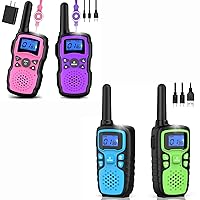 Wishouse Walkie Talkies for Kids Adults Long Range Rechargeable,Xmas Birthday Gift for 3 4 5 6 7 8 9 10 Year Old Boys Girls,Hiking Camping Gear Cool Toys 4 Pack
