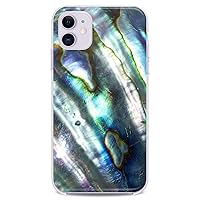 TPU Case Compatible with Apple iPhone 12 5G 12 Pro 2020 Cover 6.1 inches iPh 12 Iridescent Seashell Clear Print Design Dark Elegant Slim fit Cute Soft Woman Flexible Silicone Green Nature Girls