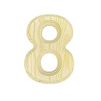 Pine Wood Beveled Wooden Numbers for Arts & Crafts, Decorations and DIY (Number 8)