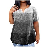 Plus Size Tops Womens Summer Fashion Vneck Short Sleeve Oversized T Shirts Casual Baggy Graphic Blouse