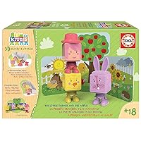 Educa Kiubis - 3D Blocks and Stories - 9 Piece Set - The Little Farmer and The Apples - Ages 18 Months+