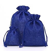 20Pcs Burlap Bags Burlap Sacks, Flat Cotton Bags Muslin Bag with Drawstring Great for Graduations Thanksgiving Easter Mother's Day Wedding Bridal Showers Birthday Gift Bag-blue 1-20x30cm(8x12in)